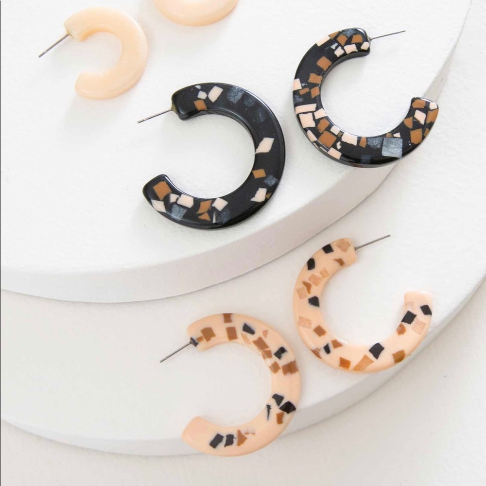 NOONDAY TERRAZZO HOOPS (the two big ones)